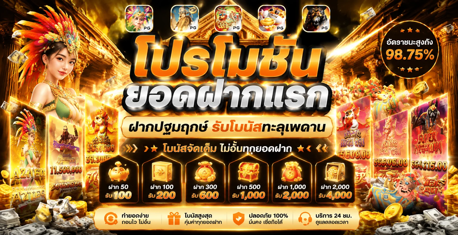 โปรโมชั่นฝากรายวัน LAZYWIN888 รับเครดิตเพิ่มทุกวัน